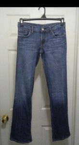 7FAM Bootcut Yellow Crystal Rhinestone Jeans 28